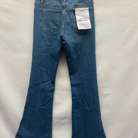 Frame Lê Pixie High Flare Jeans size 28 Medium blue wash - Picture 5 of 10